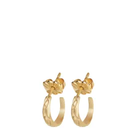 10K Gold Tiny Carved Hoops