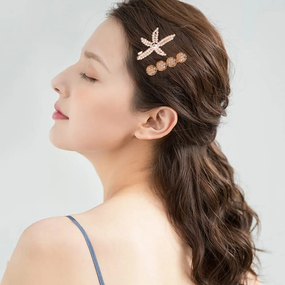 20 Pieces Pearl Hair Clips Set, Hair Barrettes Acrylic Resin Sweet Decorative Bobby Pins Hairpin Headwear Hair Accessories Headwear for Women and Girls