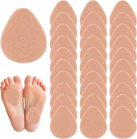 30 Pcs Metatarsal Foot Pads for Pain Relief, 0.2" Thick Felt Ball of Foot Cushion for Women and Men Non Slip Metatarsalgia Mortons Neuroma Forefoot and Sole Pads for Shoes High Heels-Skin Color