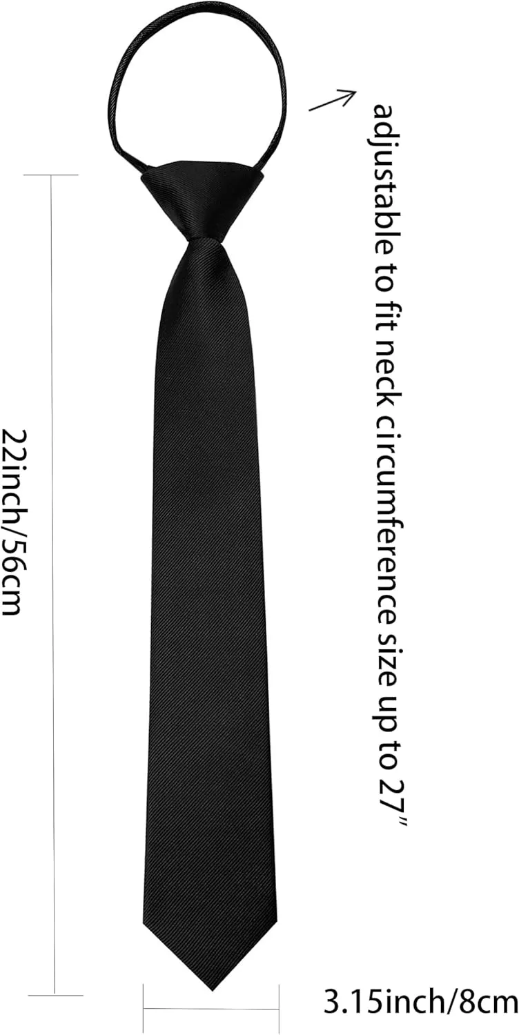3.15Solid Color Pre-tied Adjustable Necktie for Business and Wedding