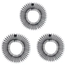 3Pieces Full Circular Stretch Hairband Holder for Women Girls - Flexible Plastic Circle Comb and Hair Comb