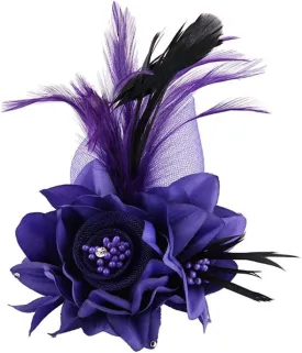 ACTLATI Fascinator Hat for Women Flower Mesh Feathers Hair Clip Tea Party Wedding Cocktail 20s Flapper Headpiece