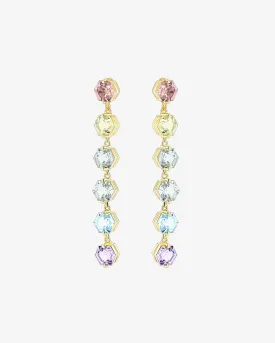 Amalfi Hexagon Cut Pastel Midi Drop Earrings