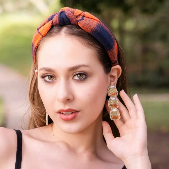 Autumn Plaid Knot Headband
