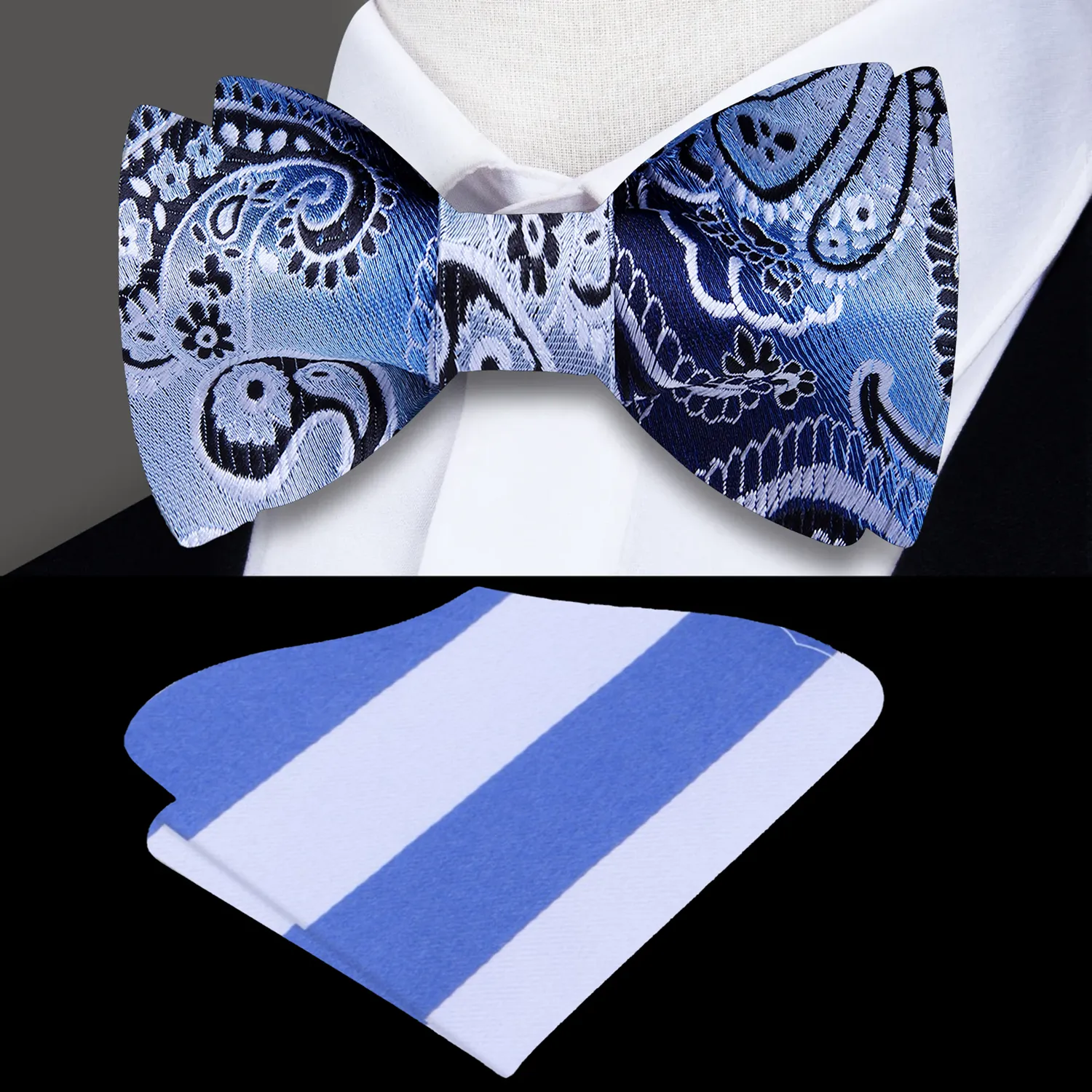 Azure Strike Self-Tie Bow Tie