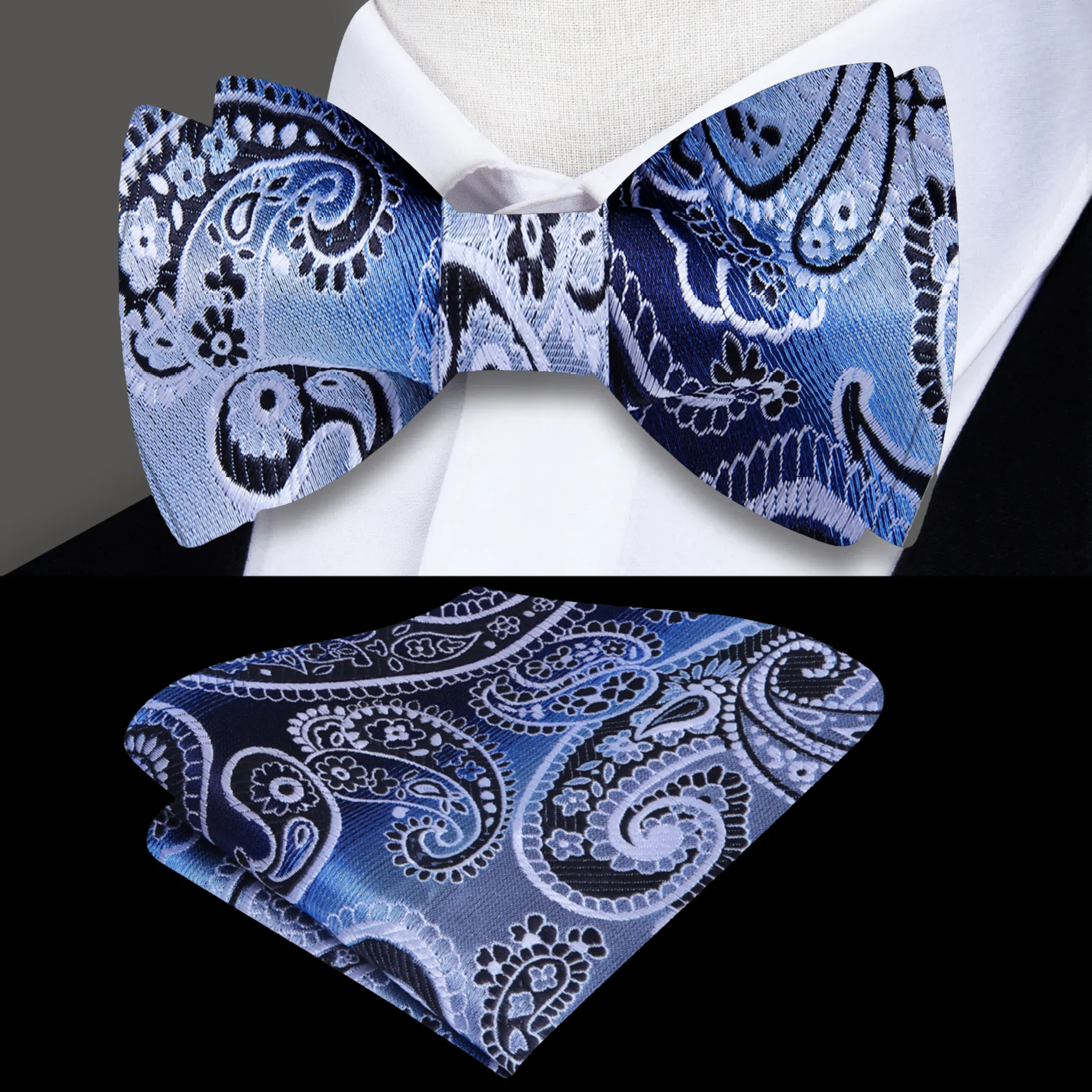 Azure Strike Self-Tie Bow Tie