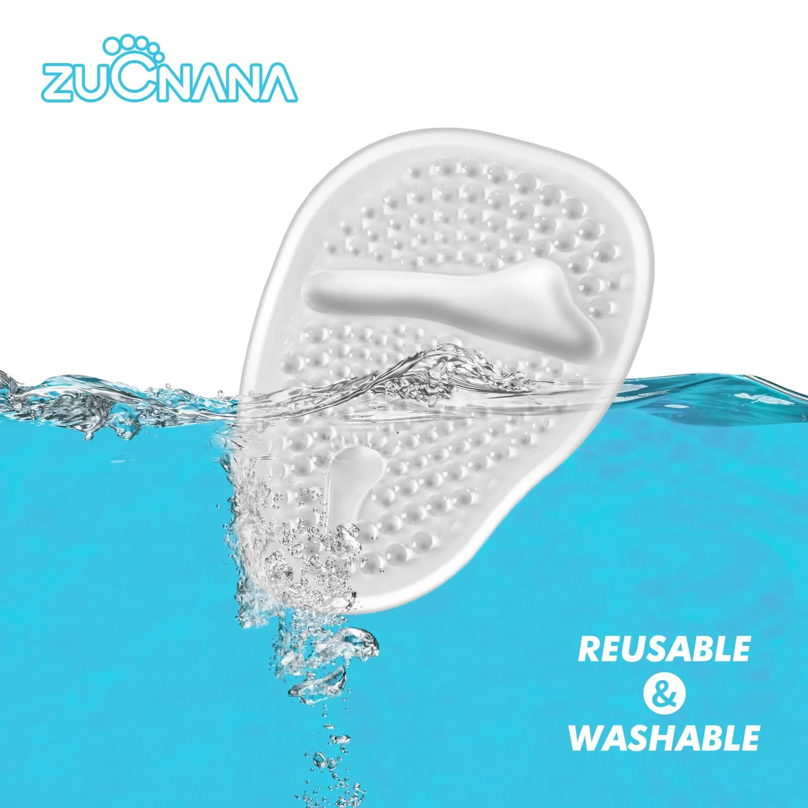 Ball of Foot Cushions (2 Pairs Gel Shoe Inserts), Heel Inserts for Women, Non Slip Heel Pads, Heel Cushions for Foot Pain Relief and Comfort | One Size Fits Any (Clear) Clear