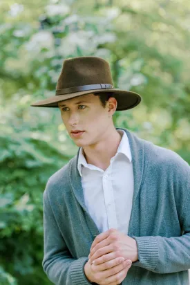 Bigalli Unisex-Adults Australian Wool Felt Teardrop Cowboy Hat - Waterproof, Crushable, Sun Protection - Chocolate