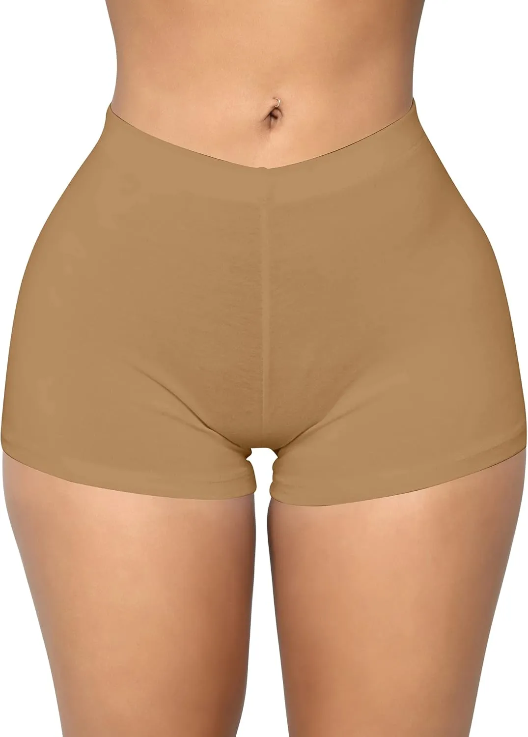 BORIFLORS Women's Sexy Workout Gym Biker Elastic Waist Booty Shorts