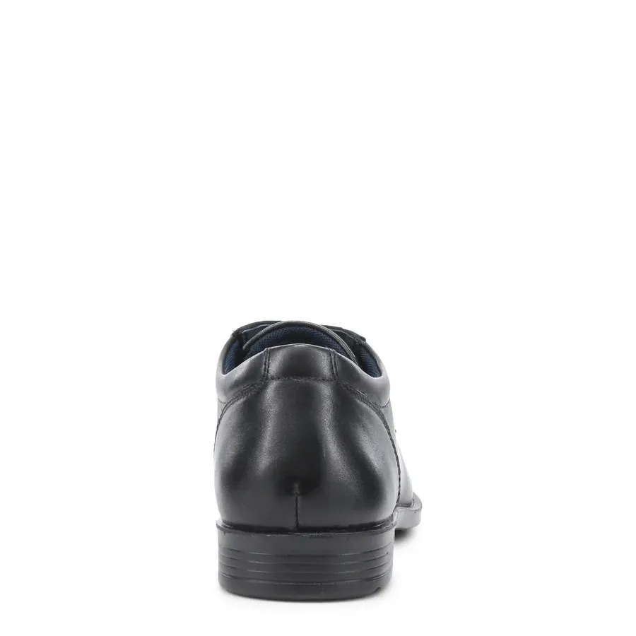 .Clarks Brooklyn School Shoes Black Leather - (201638) - BRK - R2L11