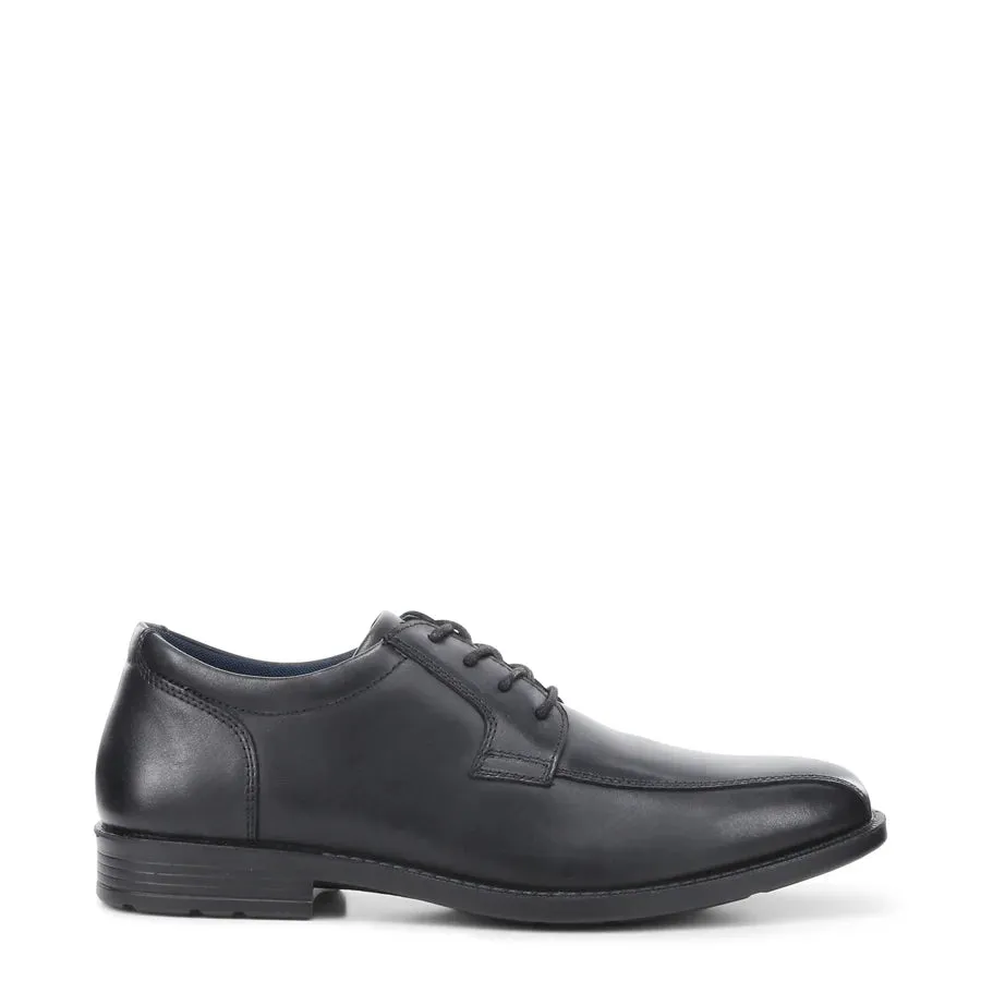 .Clarks Brooklyn School Shoes Black Leather - (201638) - BRK - R2L11