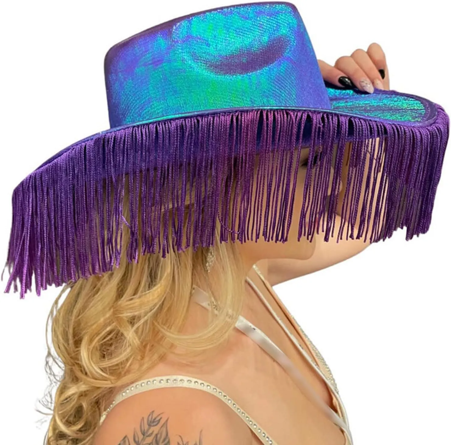 Cowboy Hat, Unisex Retro Cowboy Hat Western Large Brim Hat Hats Fedora Felt Cowboy Jazz Hat