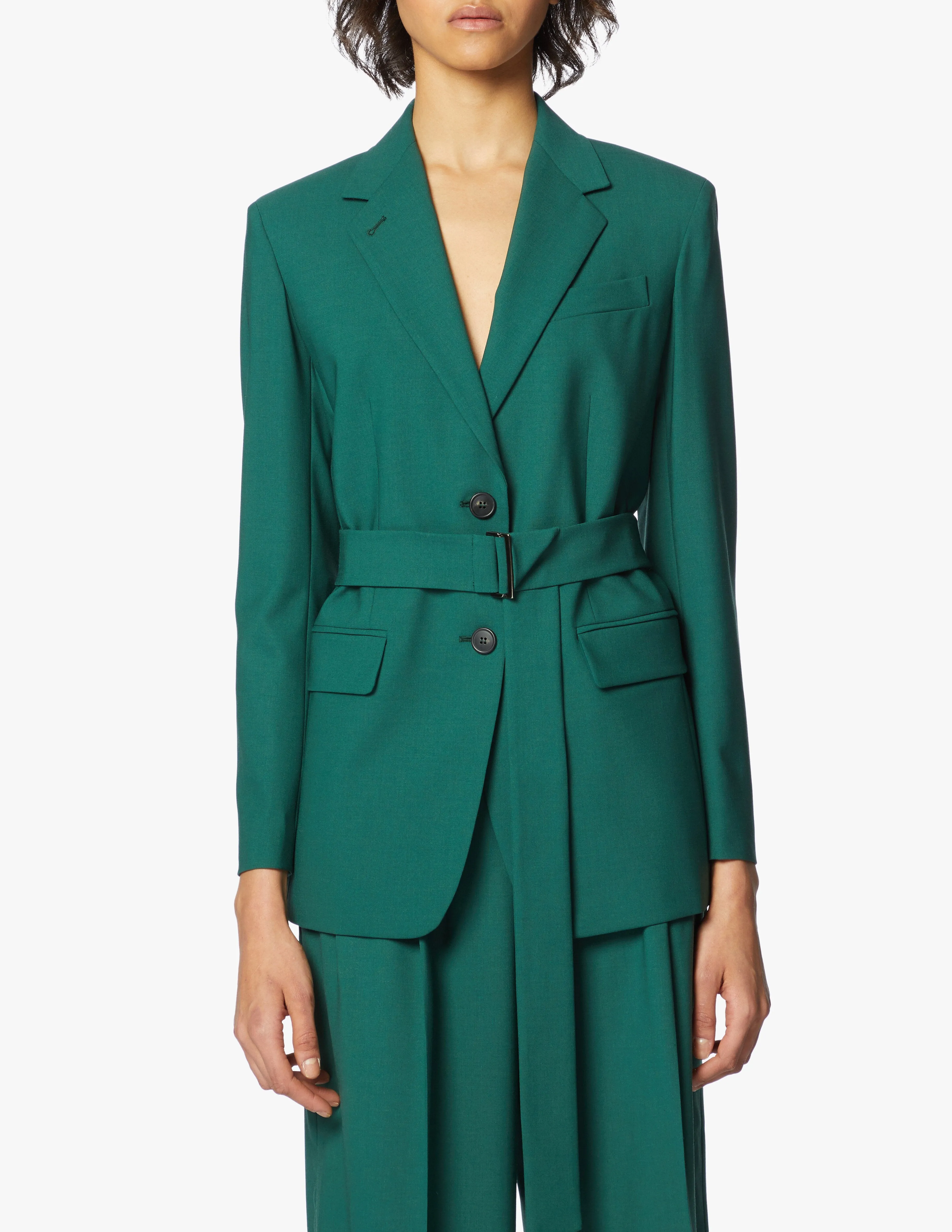 Deletta Wool Stretch Belted Blazer
