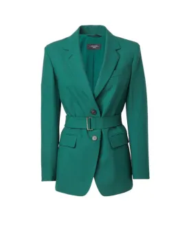 Deletta Wool Stretch Belted Blazer