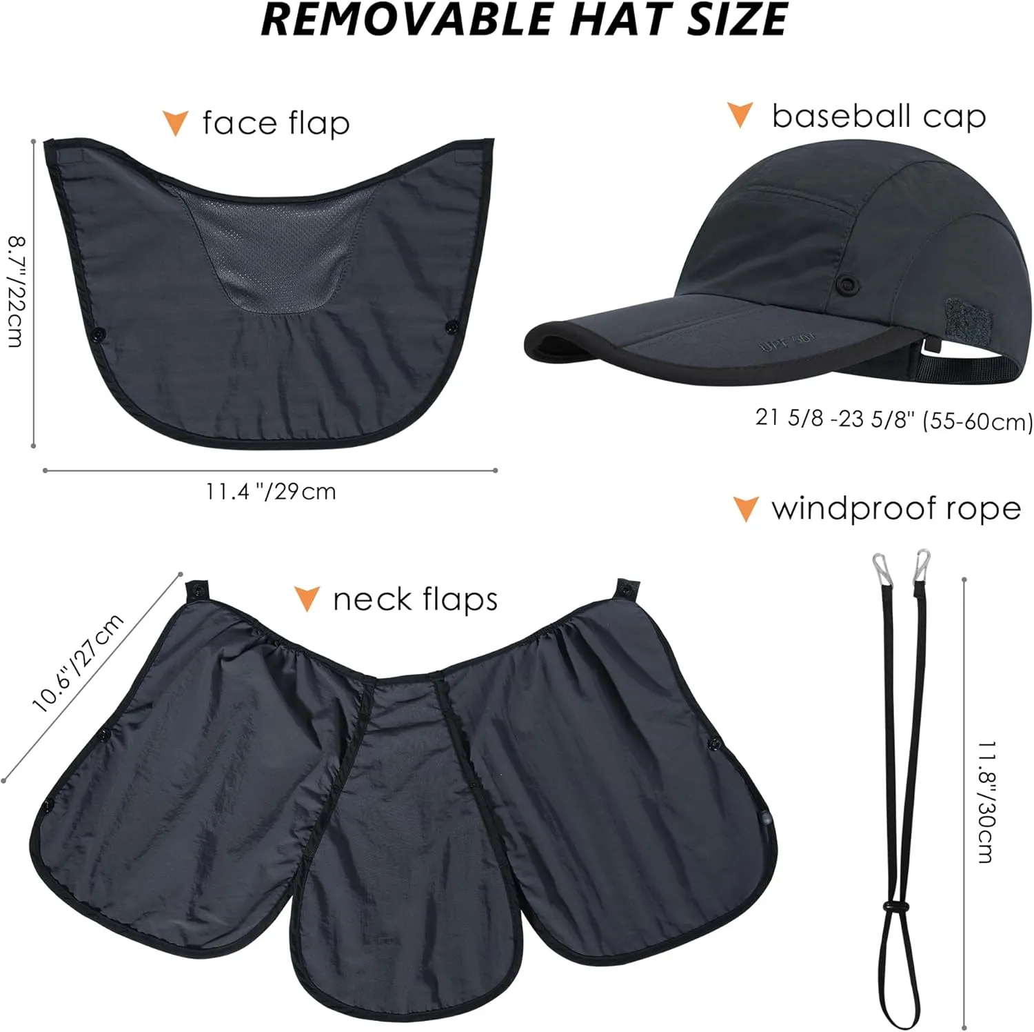 GADIEMKENSD UPF 50  Folding Fishing Hat 360 Outdoor Sun Hat