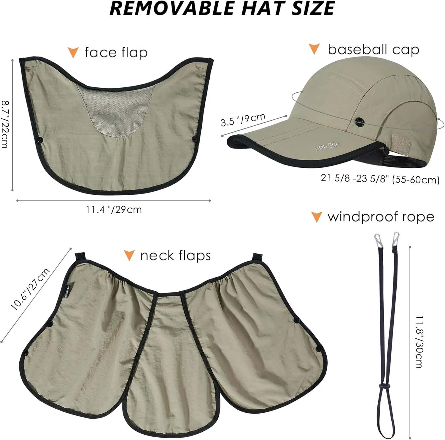 GADIEMKENSD UPF 50  Folding Fishing Hat 360 Outdoor Sun Hat