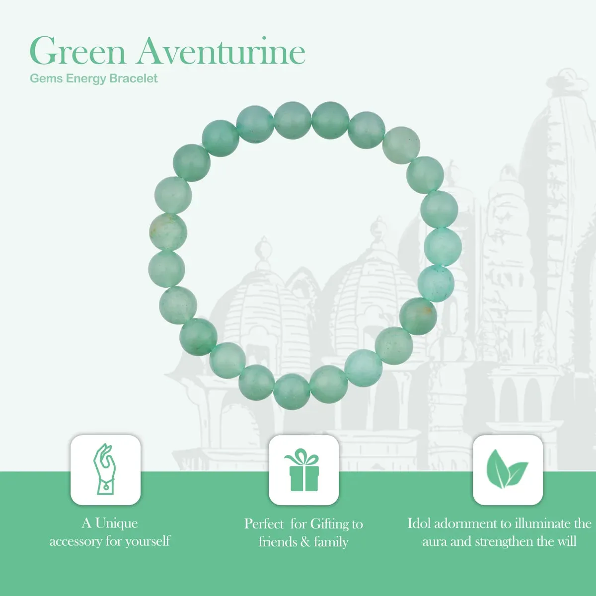 Green Aventurine Bracelet - 2.5 Inches | Aventurine Crystal Bracelet/ Gemstone Bracelet for Men & Women