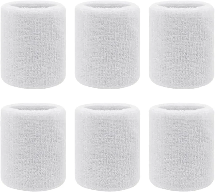 GSHLLO 6 Pcs Tennis Wrist Sweat Bands Moisture Wicking Sweatbands Breathable Football Wrist Bands Sport Wrist Band Bracelets Soft Wrist Wraps for Athletic Running