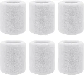 GSHLLO 6 Pcs Tennis Wrist Sweat Bands Moisture Wicking Sweatbands Breathable Football Wrist Bands Sport Wrist Band Bracelets Soft Wrist Wraps for Athletic Running