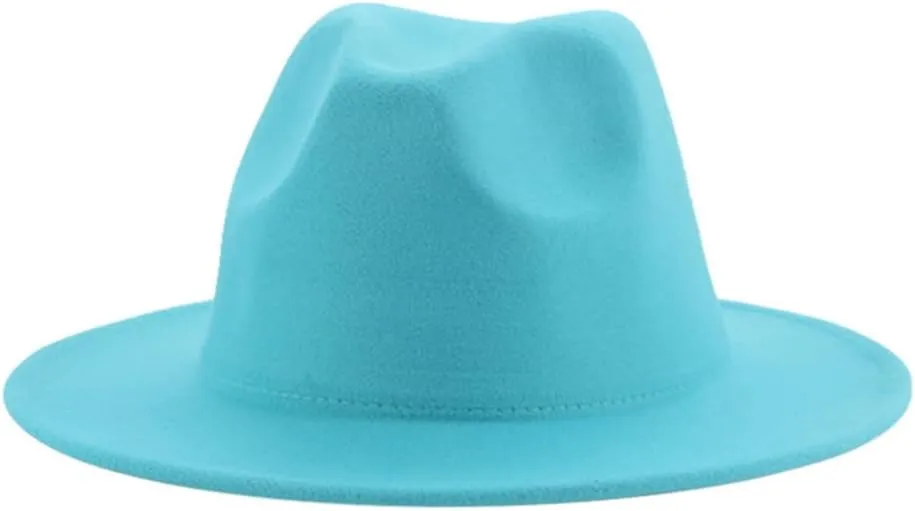 Hats for Women Luxury Fedora Hat Women Panama Solid Wide Brim Winter Men Hat Black White Formal Wedding Hat
