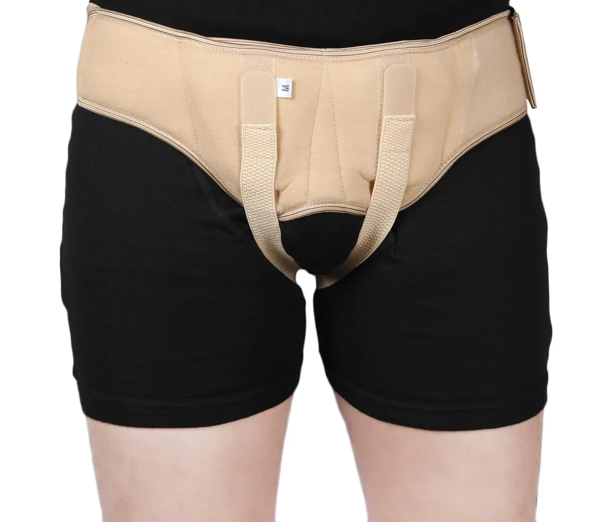 Hernia Belt for Men, Hernia Support Truss, Adjustable Waist Strap, 2 SOFT Removable Compression Pads, Breathable Material, Hernia Soft Pad Beige (Small(28"-32"))