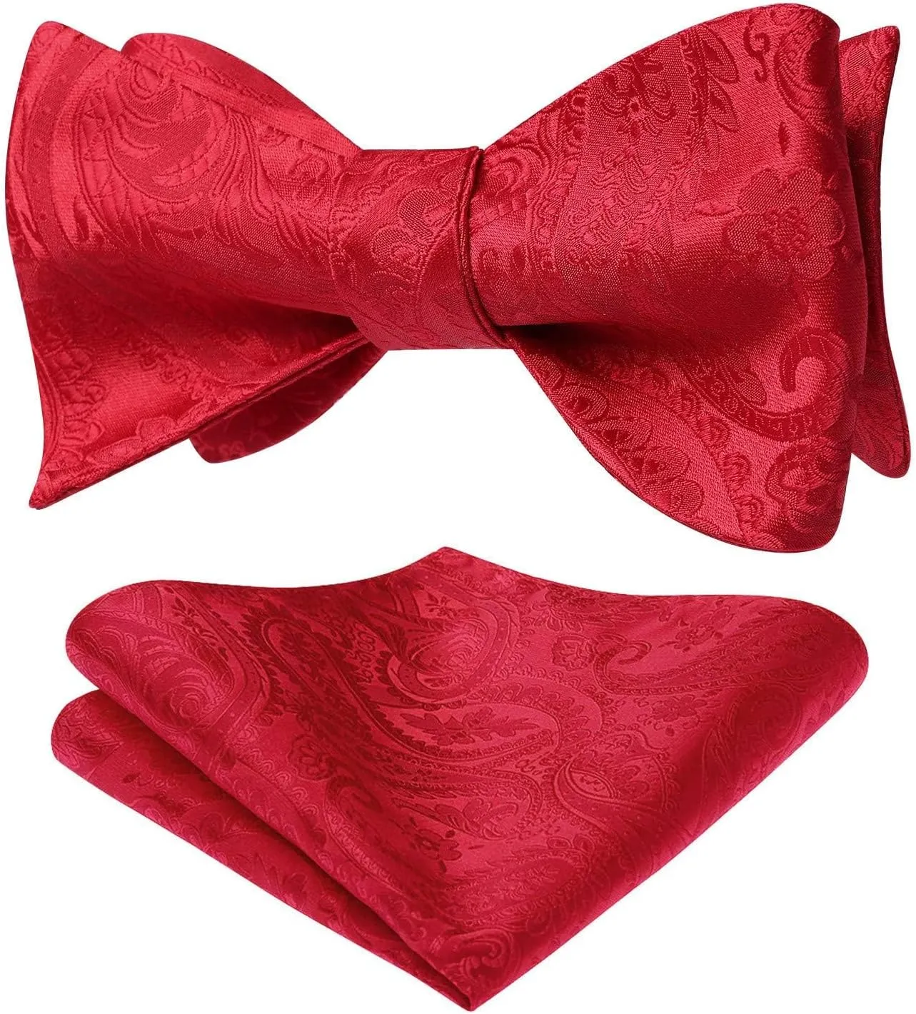 HISDERN Suspenders for Men Paisley Floral Bow tie Suspender Pocket Square Sets Adjustable Y Shape 6 Clips Wedding Braces
