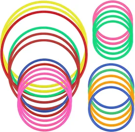 Hysagtek 21 Pcs Plastic Toss Rings Carnival Rings Toss Game for Kids Fun Target Toys, Party Favor Games, Speed and Agility Practice Games, Multicolor (5 Sizes)