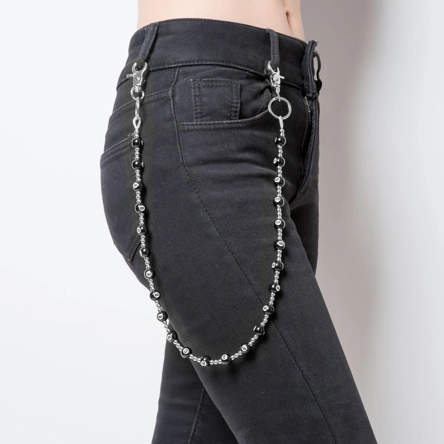 HZMAN Pant Chains for Women Biker Beaded Alloy Jeans Chains Belt Chain Wallet Chain Pocket Chains Interesting Emo Accessories