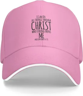 I Can Do All Things Through Christ, Christian God Baseball Caps Men Women Ball Hat Adjustable Trucker Hat Cowboy Hat