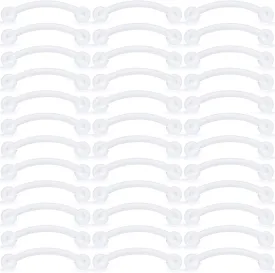 Kridzisw 16G Clear Plastic Curved Barbells Eyebrow Ring Snake Eyes Tongue Rings Acrylic Bioflex Cartilage Helix Tragus Earrings Nipple Belly Lip Ring Piercing Retainer Length 6mm 8mm 10mm 12mm 36pcs