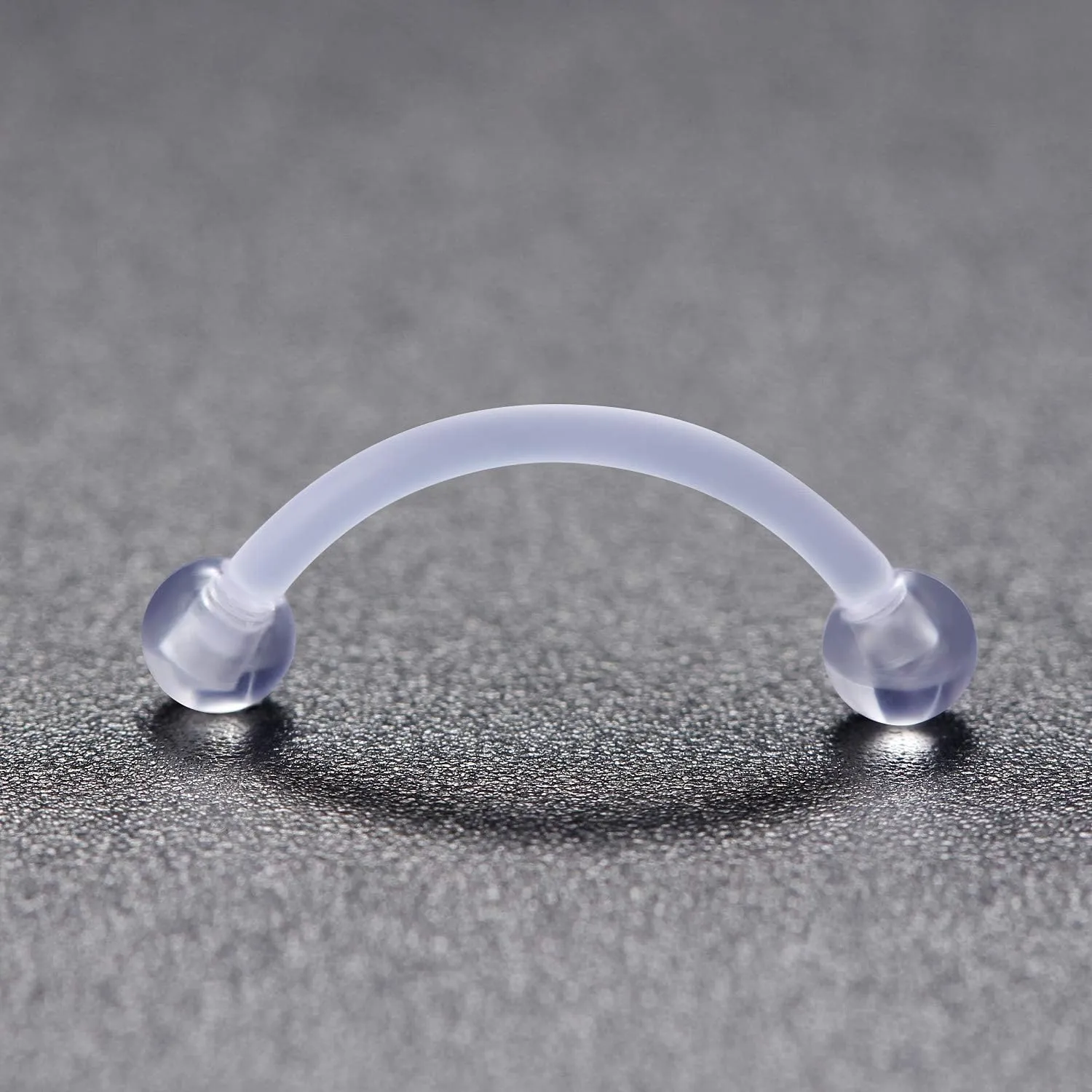 Kridzisw 16G Clear Plastic Curved Barbells Eyebrow Ring Snake Eyes Tongue Rings Acrylic Bioflex Cartilage Helix Tragus Earrings Nipple Belly Lip Ring Piercing Retainer Length 6mm 8mm 10mm 12mm 36pcs
