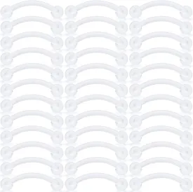 Kridzisw 16G Clear Plastic Curved Barbells Eyebrow Ring Snake Eyes Tongue Rings Acrylic Bioflex Cartilage Helix Tragus Earrings Nipple Belly Lip Ring Piercing Retainer Length 6mm 8mm 10mm 12mm 36pcs