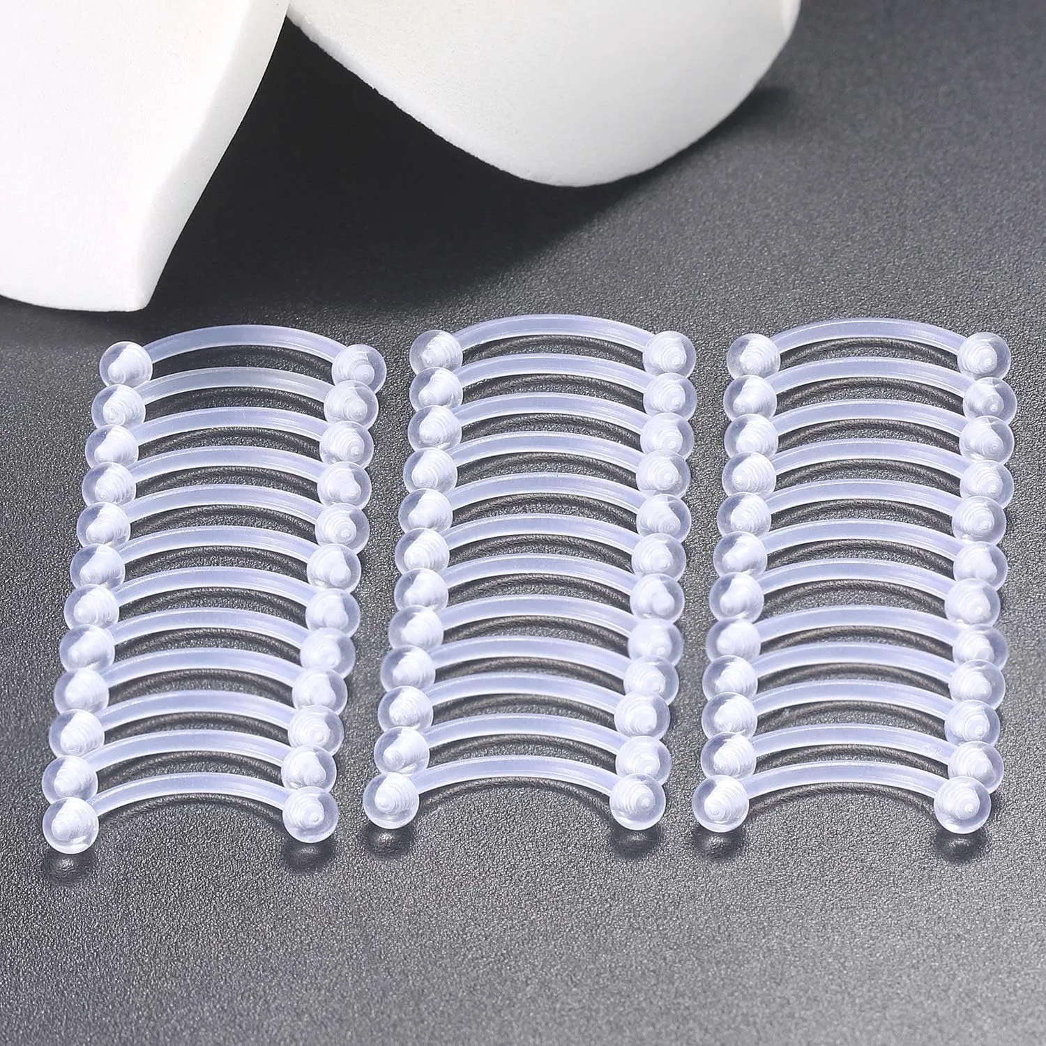 Kridzisw 16G Clear Plastic Curved Barbells Eyebrow Ring Snake Eyes Tongue Rings Acrylic Bioflex Cartilage Helix Tragus Earrings Nipple Belly Lip Ring Piercing Retainer Length 6mm 8mm 10mm 12mm 36pcs