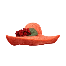 Large Straw Hat With Roses