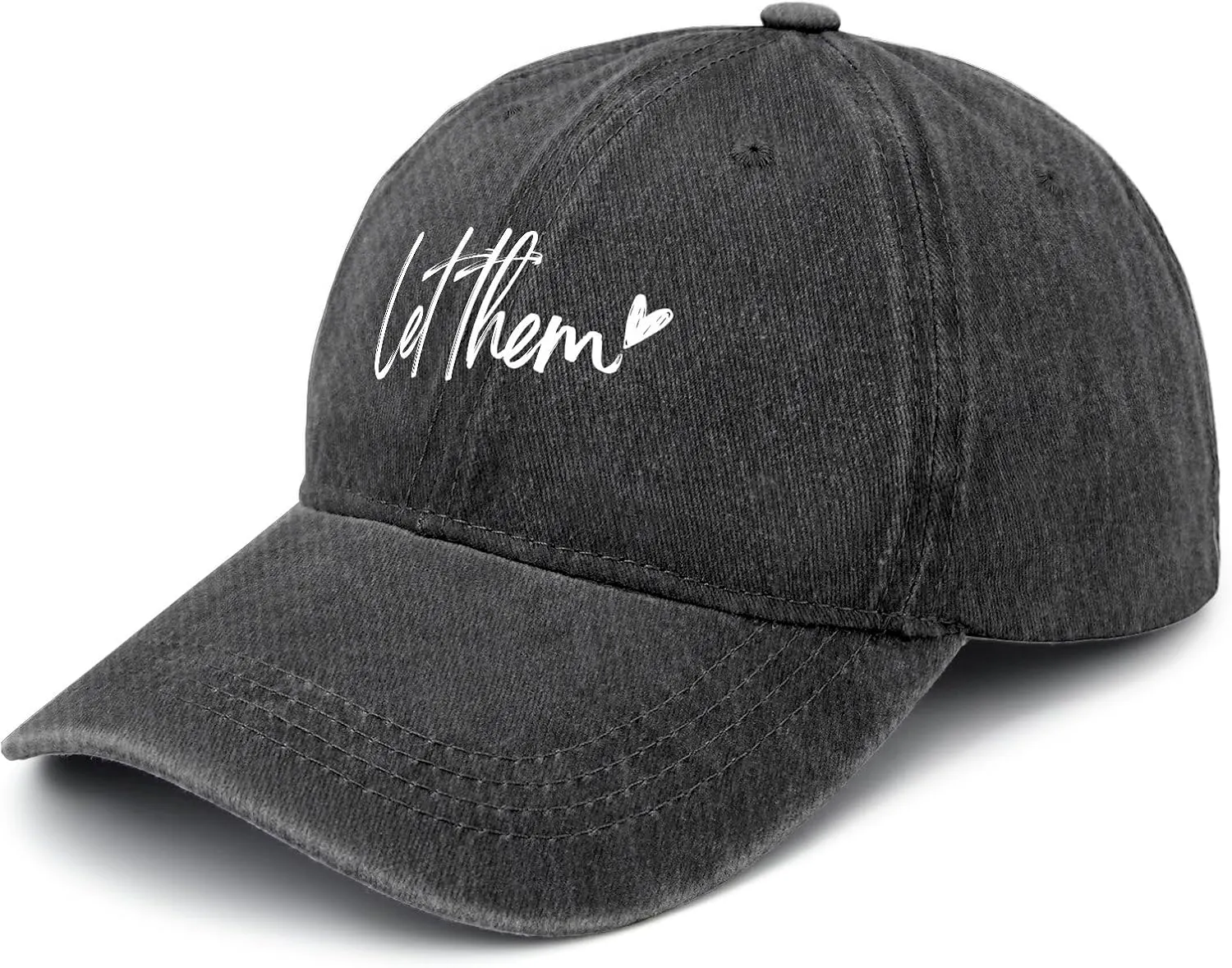 Let Them Funny hat for Men Funny Vintage Cotton Washed Baseball Caps Adjustable Dad Hat Crazy