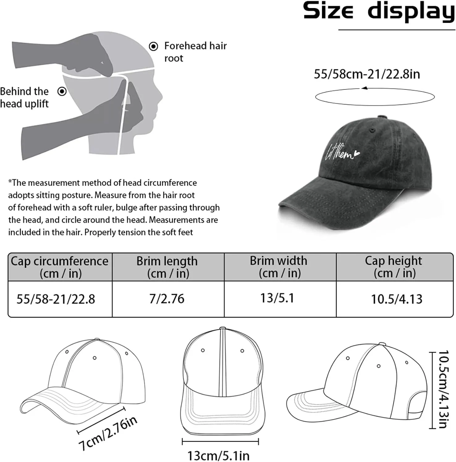 Let Them Funny hat for Men Funny Vintage Cotton Washed Baseball Caps Adjustable Dad Hat Crazy