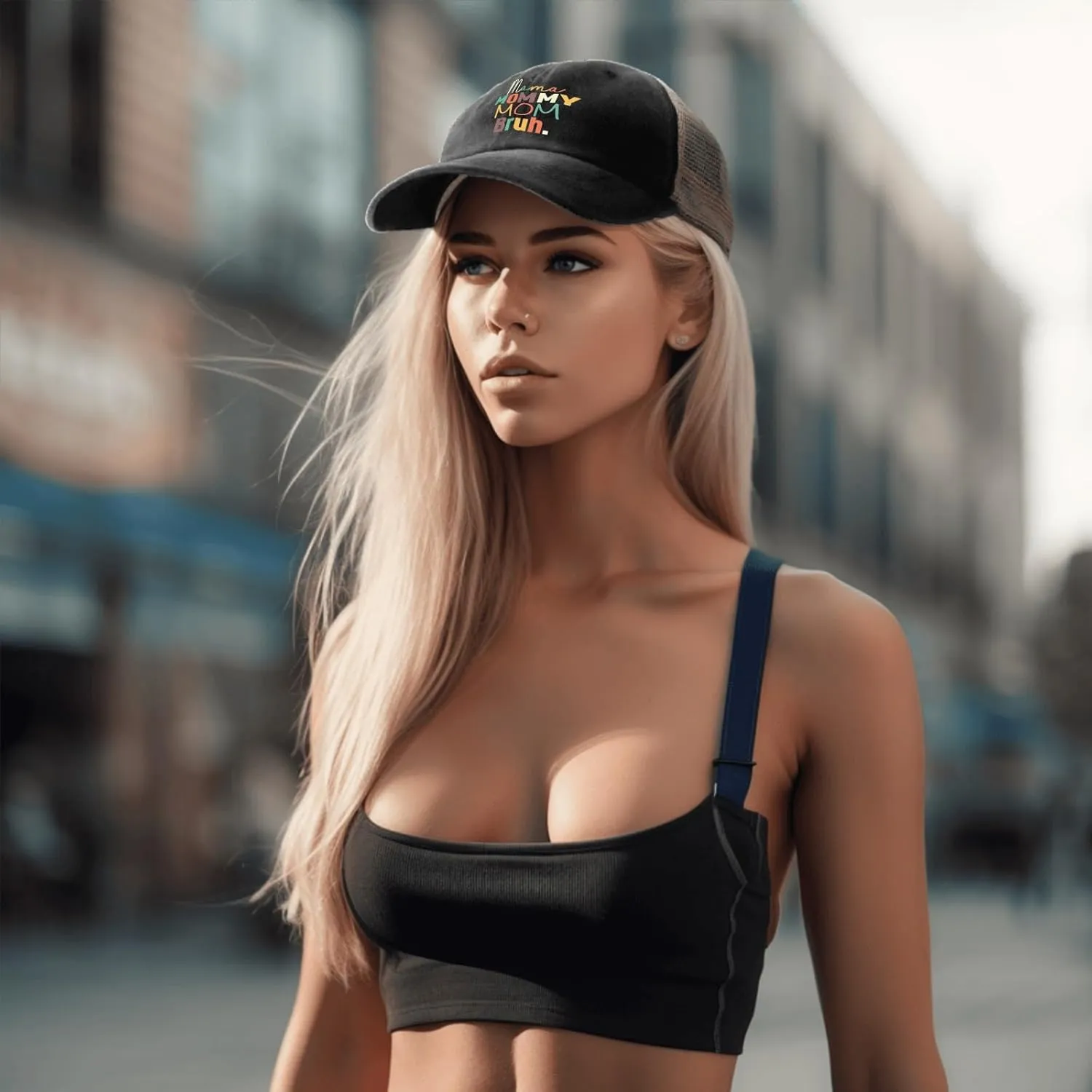 Mama Mommy Mom Bruh Mothers Day Baseball Cap Women's hat AllBlack dad hat Gifts for Men Outdoor Hat