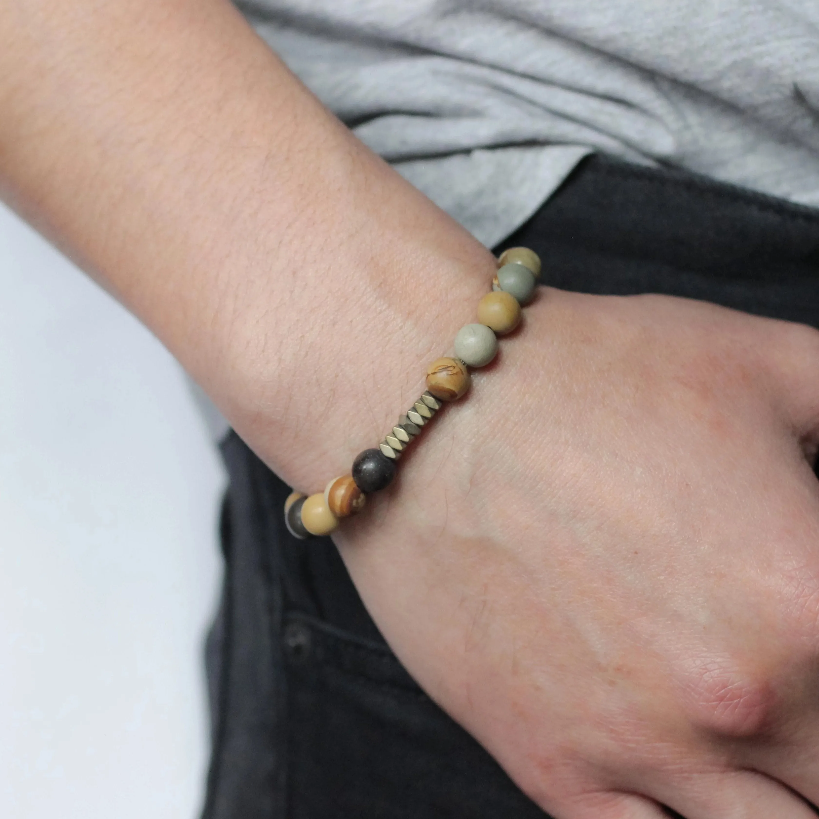 Maverick Men's Beaded Stone Bracelet