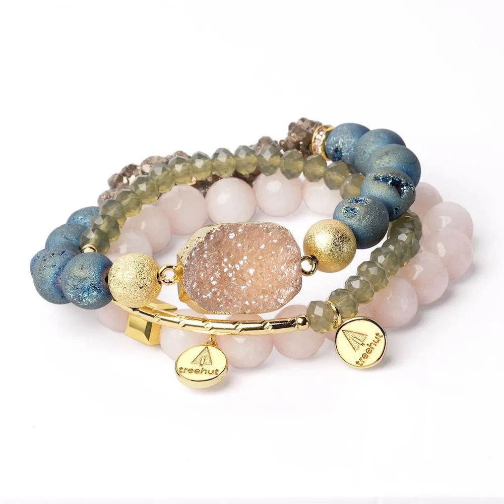 Nomad Teal Raw Gold Bracelet