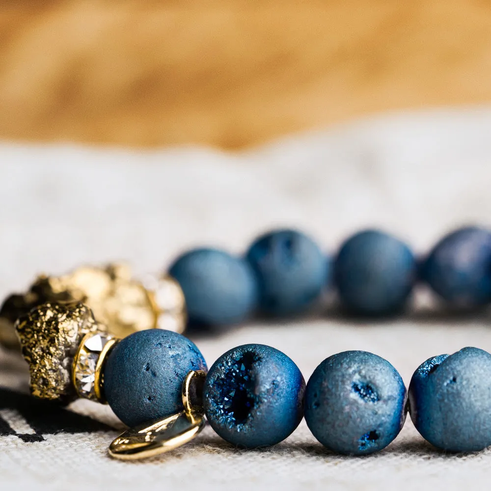 Nomad Teal Raw Gold Bracelet