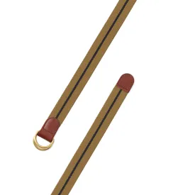 Ochre & Navy Belgian Stretch D-Ring Belt