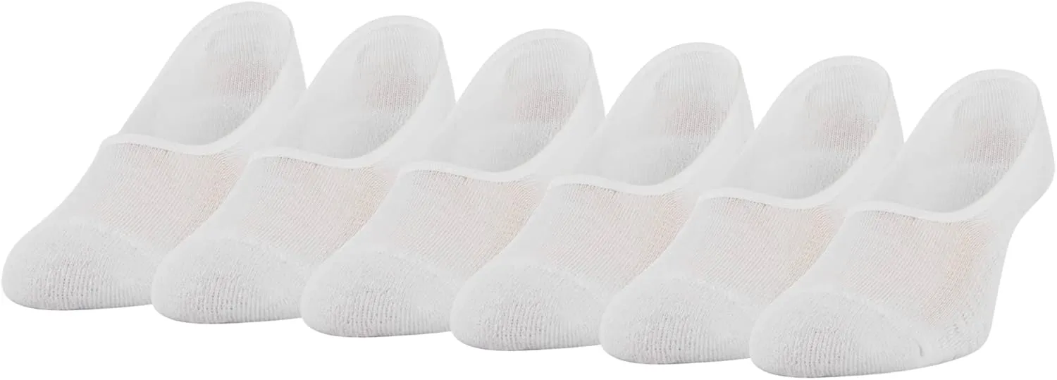 Peds Women's Zoned Cushion Mid Cut No Show Socks, 6-Pairs