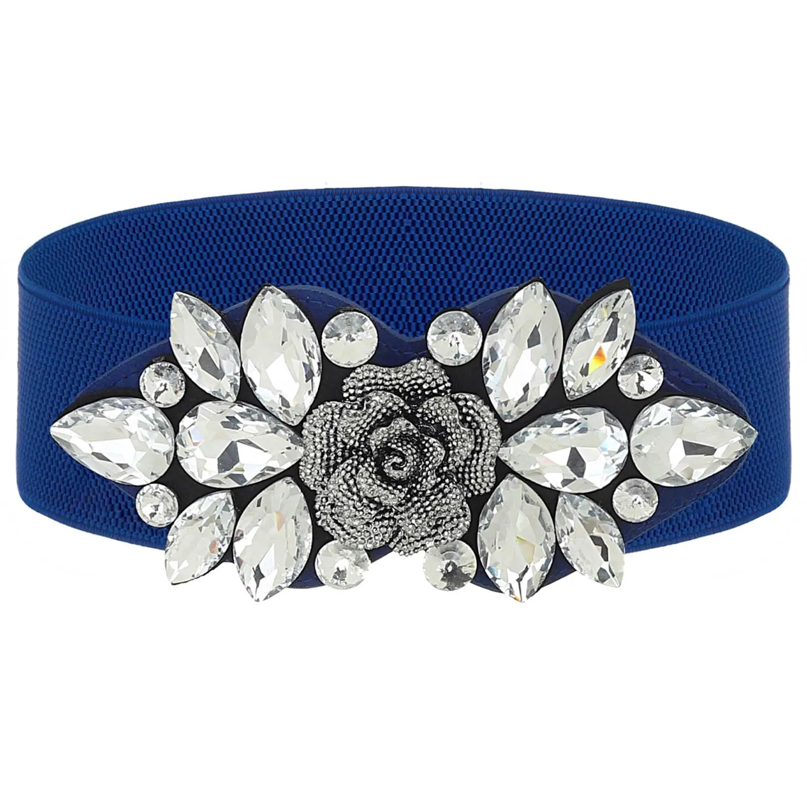 Rhinestone Embellished Stretch Belt