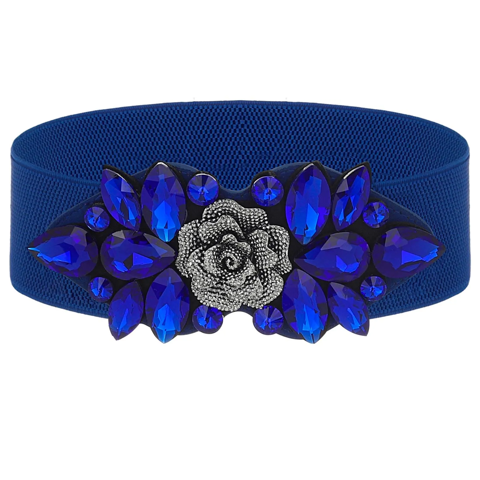 Rhinestone Embellished Stretch Belt