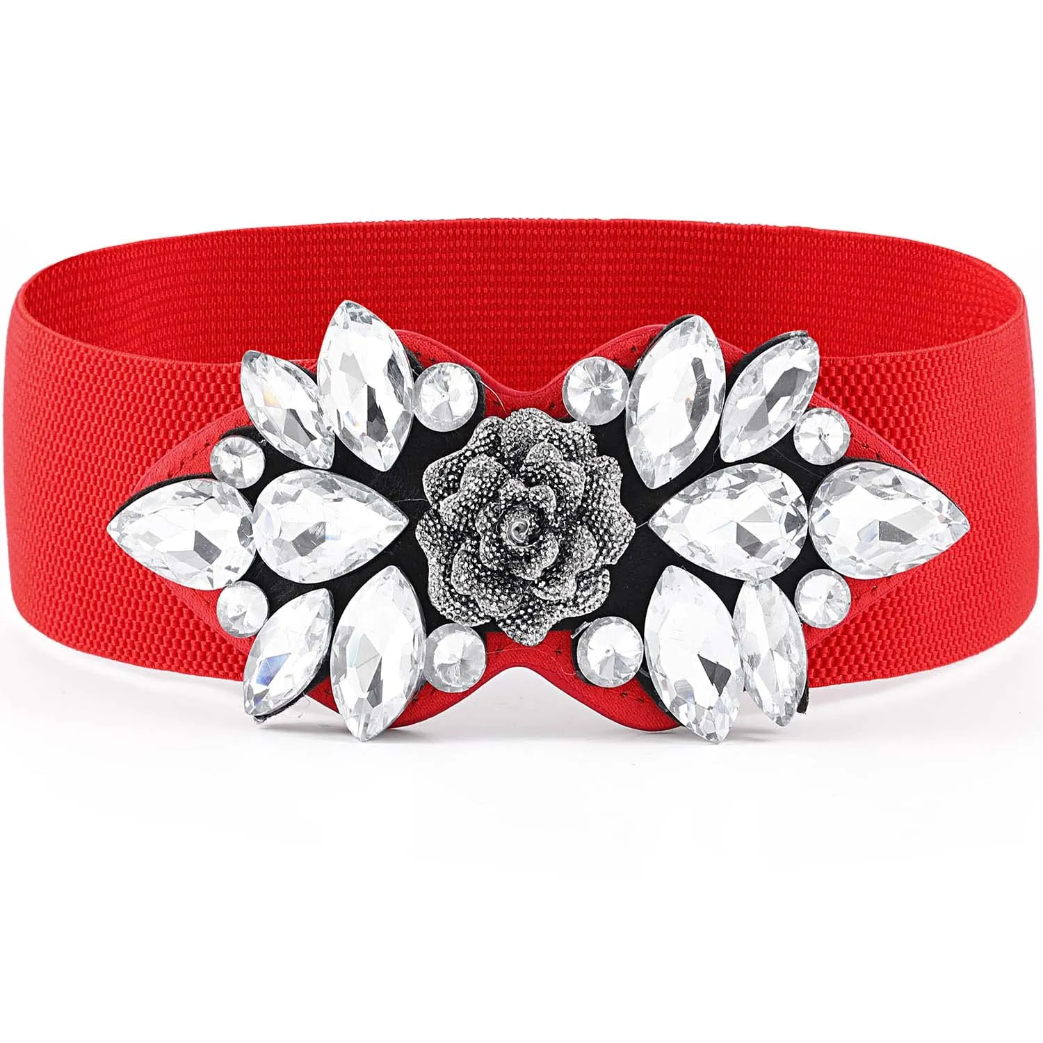 Rhinestone Embellished Stretch Belt