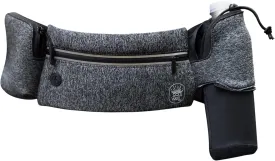 Running Belt with Water Bottle Holder - Waist Bag With Extender for Jogging, Hiking, Cycling, Walking - Dog Walker Hydration Fanny Pack - Sport Pouch iPhone Carrier for Women and Men - Gray