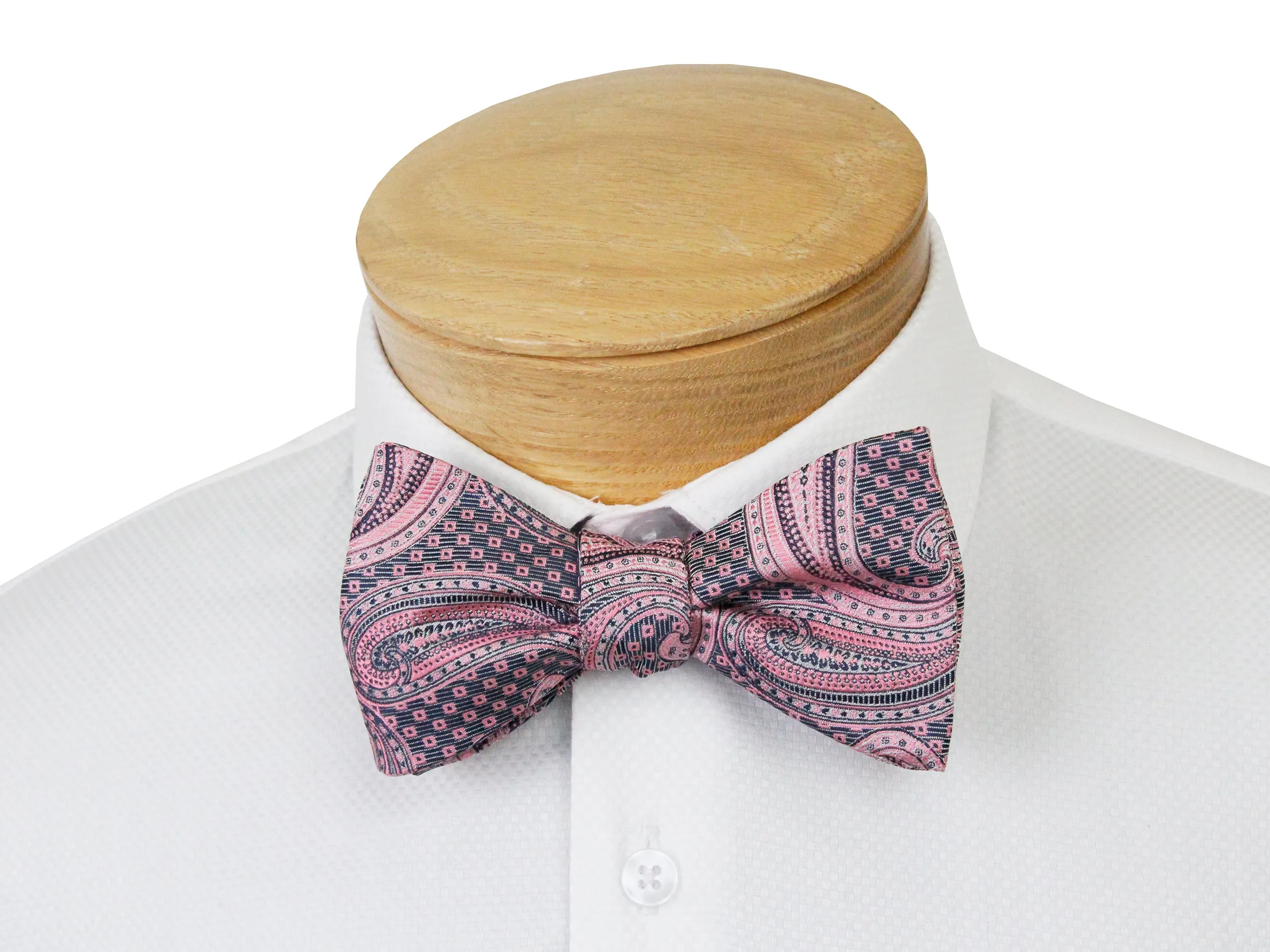 ScottyZ 33034 Young Men's Bow Tie - Paisley - Pink/Black