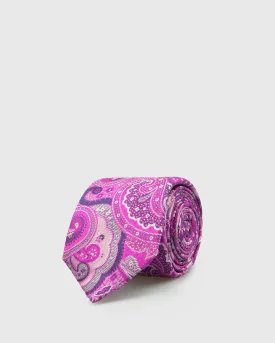 SERGIO ALVAJEE S21SA-HM-49 FUCHSIA ITALIAN SILK TIE