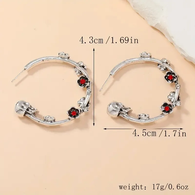 Skull Hoop Earrings