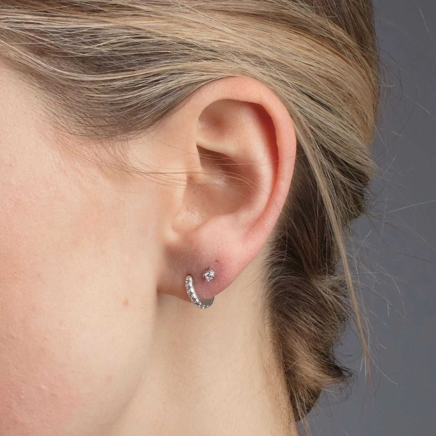 Sparkle Huggie and Tiny Stud Set of Earrings